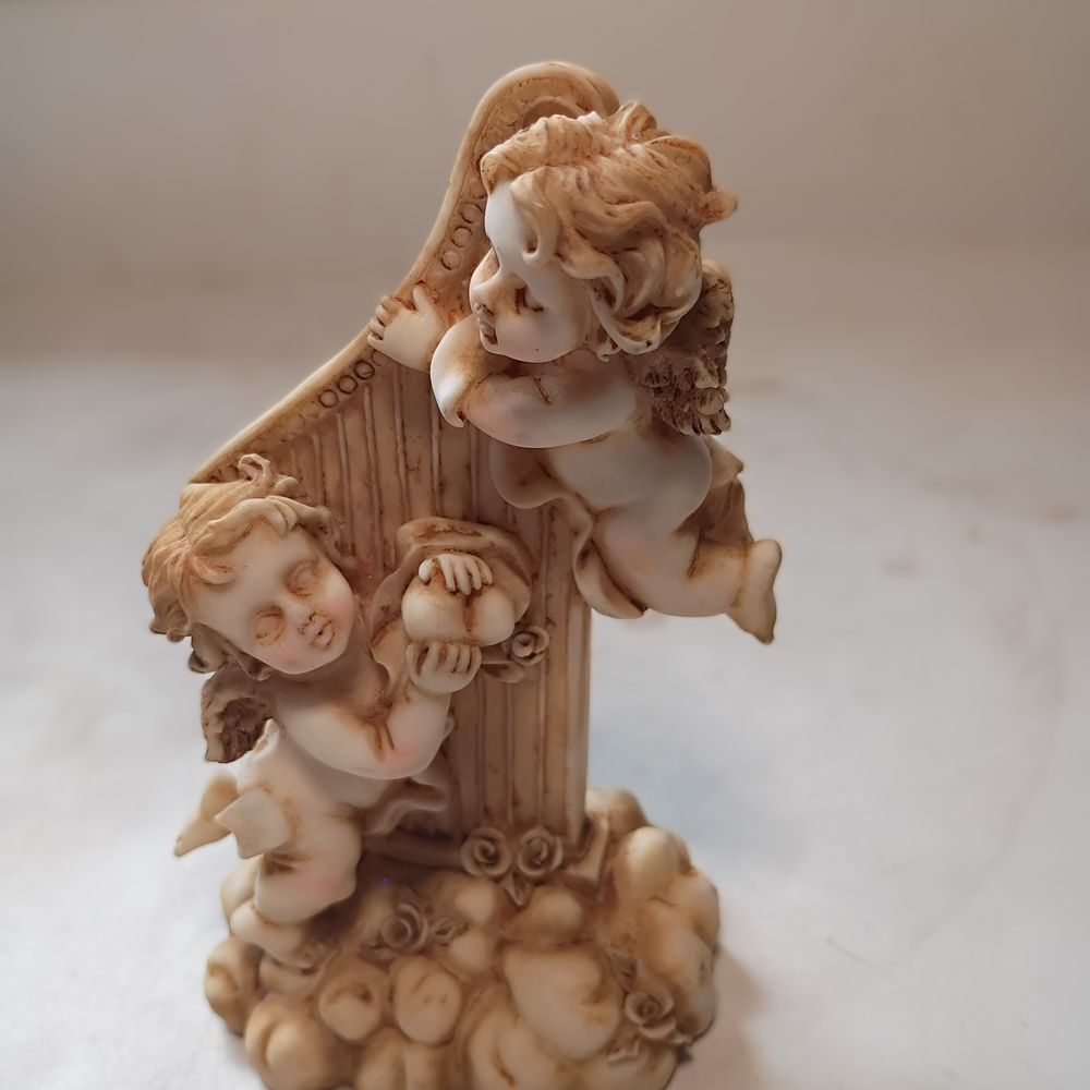 Vintage K's Collections Cherub Figurine in Cream and Brown